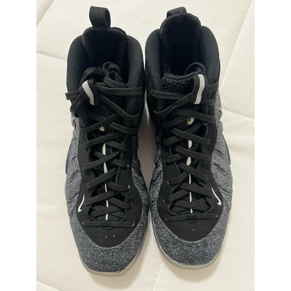 Nike Air Foamposite Pro Wool Fleece Kids Boys Suede Sneakers DarkGray Shoes 4.5Y